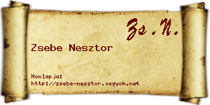 Zsebe Nesztor névjegykártya